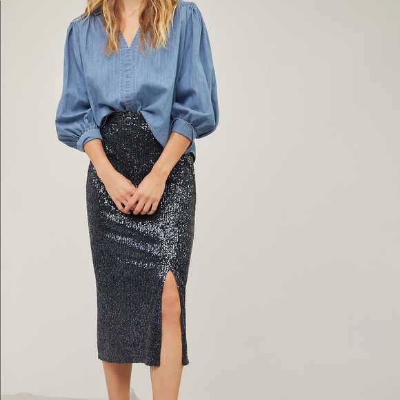 Anthropologie Dresses & Skirts - Maeve Alicia Midi Sequin skirt